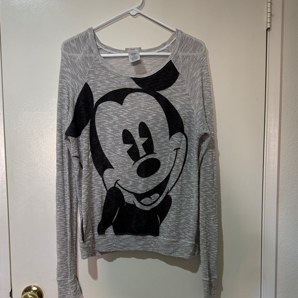 Disney Gray Mickey Mouse Women's long sleeves